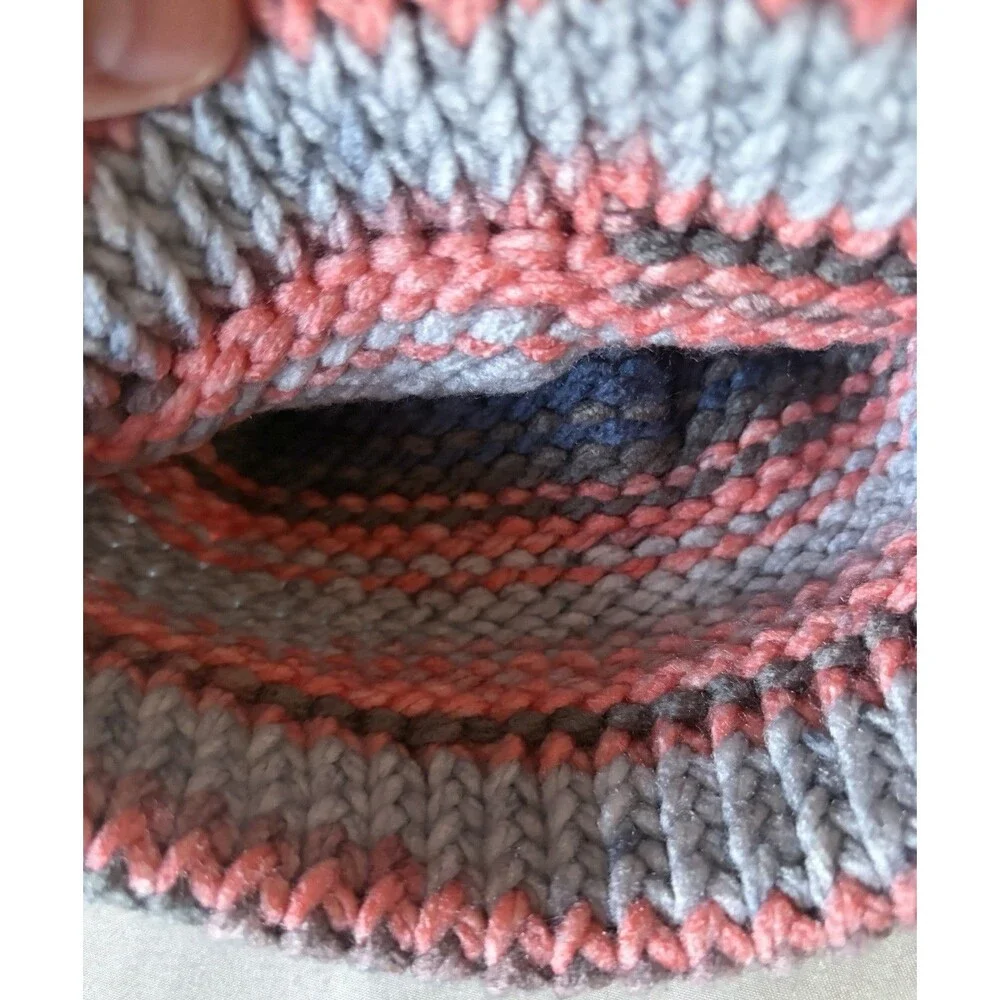 Handmade Chunky Knit Beanie Hat Slouchy Winter Cap Black Gray Pink For Infant